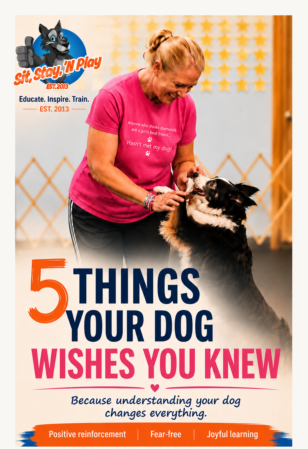 5 things dog book cover #F8F7F5